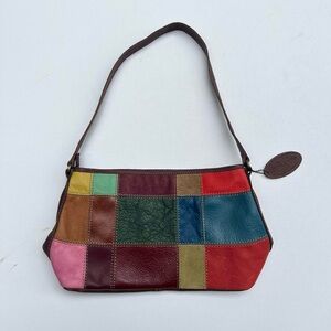Vintage 90's Patchwork Shoulder Bag Purse